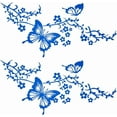 thumbnail image 1 of 2 hojas de pegatinas impermeables de PET para parachoques, reflectantes, con diseño de mariposa, flor y enredadera hawaianas, para espejo retrovisor de coche, para mujer, 1 of 9