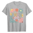 thumbnail image 4 of Women's Fashion Casual Easter Print Round Neck Short Sleeve T-Shirt Top Light Gray M, 4 of 5