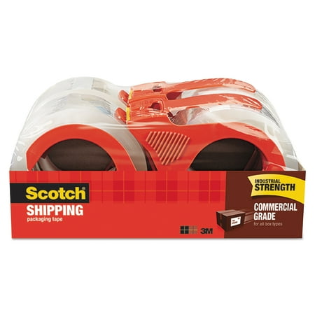 Core 3 Pair Pack - Scotch 3750 Commercial Grade Packing Tape w/Disp, 1.88