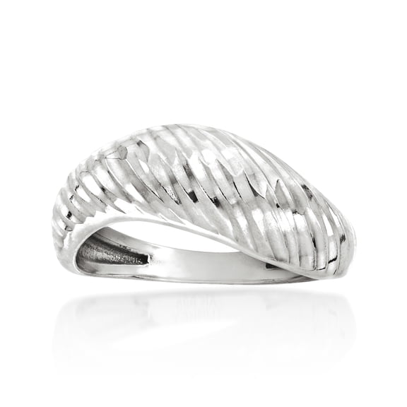 Ross-Simons Sterling Silver Diamond-Cut Sculptural Ring, Women's, Adult