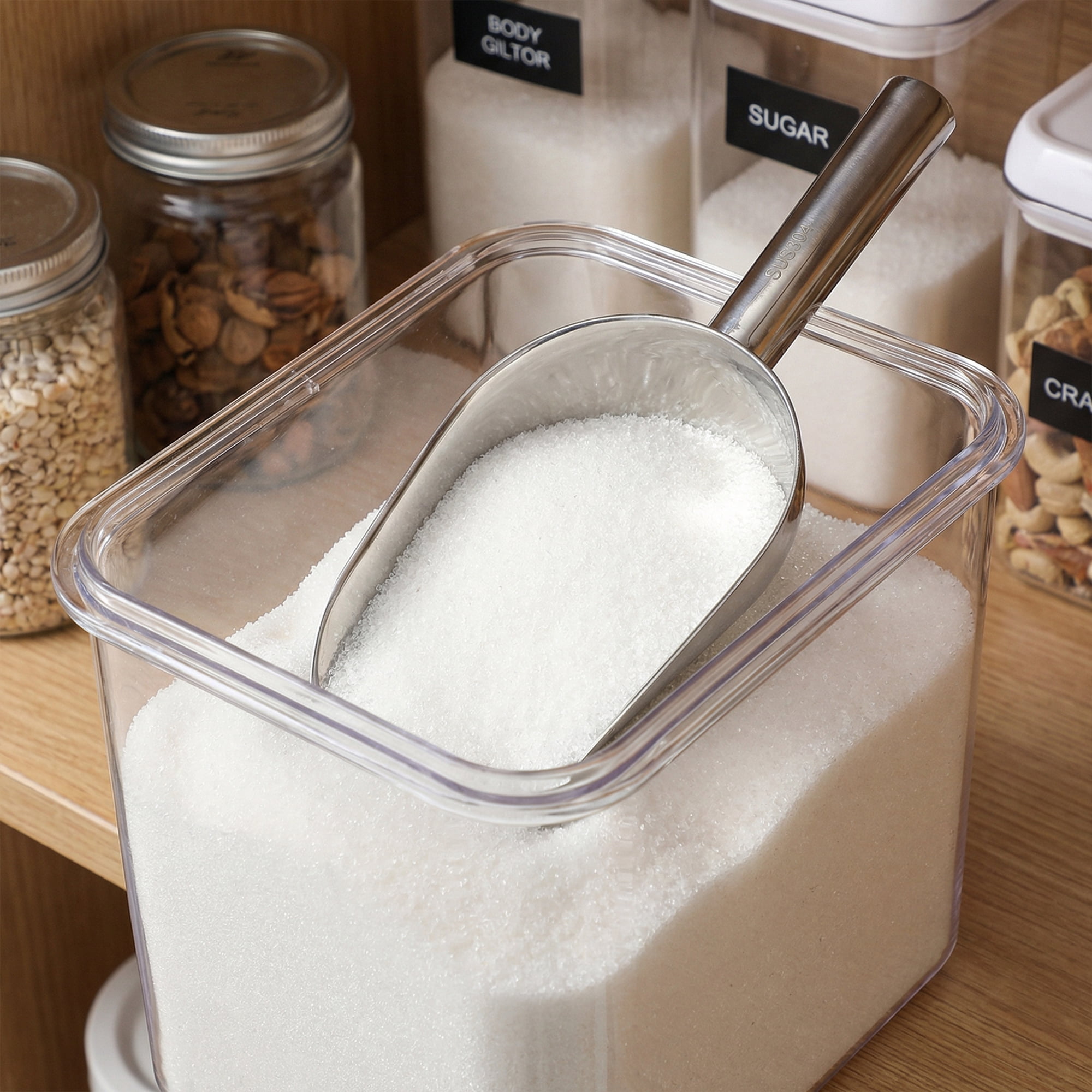 Unique Bargains 1Pcs Easy Clean Stainless Steel Ice Scoop Silver 10.6*4.3inch