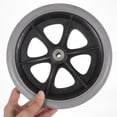 thumbnail image 3 of COMPUKAS 1Pc Wheelchair Front Wheel Solid Tire Strong Material Silent Smooth Wear Resistant, 3 of 4