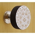 thumbnail image 2 of IBA Indianbeautifulart White Engraved Knobs Wooden Cupboard Door Knobs Pull Handle Pack of 10, 2 of 3