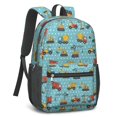 thumbnail image 2 of Crane and Mixer Blue Pattern 17" School Backpacks for Teens,Waterproof Oxford Fabric,S-Shape Padded Straps for School,Travel,Hiking,Camping, 2 of 6