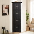 thumbnail image 4 of 2026 Trending 4-Tier 72” Corner Kitchen Pantry Cabinet - 8-Door Farmhouse Storage Cabinet for Kitchen, Bathroom & Living Room, 4 of 16
