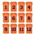 thumbnail image 3 of Athllete DURAMESH Set of 12- Scrimmage Vest/Pinnies/Team Practice Jerseys with Free Carry Bag. Sizes for Children, Youth, Adult and Adult XXL (Flame Orange Numbered, XX-Large), 3 of 4