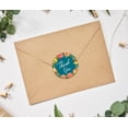 thumbnail image 3 of Darling Souvenir 45 Pcs Round Wedding Envelope Seal Teal Blue Floral Wreath Thank You Stickers-1.6 Inches, 3 of 4