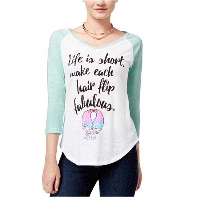 Camiseta gráfica Dreamworks Life Is Short para mujer verde grande