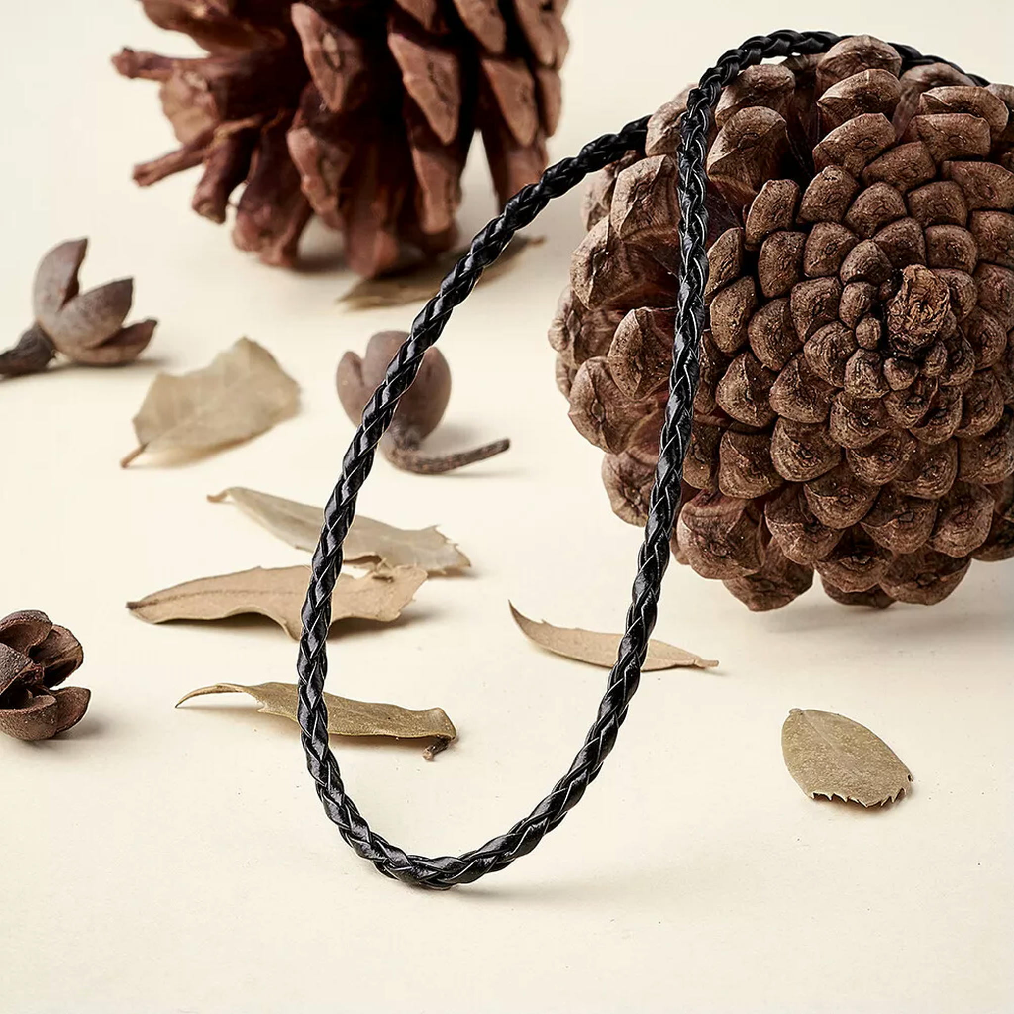 EOEMY 100Pcs Leather Necklace Cord Chain With Clasps Diy Bracelect Jewelry Black 17"