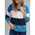 thumbnail image 5 of Asyoly Women Color Block Striped Sweater Long Sleeve Crewneck Knit Pullover Winter Casual Loose Jumper Soft Warm Tops, 5 of 8