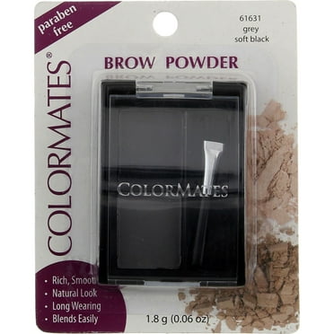 Colormates Eyebrow Powder, Grey/Soft Black 61631, 0.06 oz