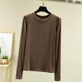 thumbnail image 2 of Long Sleeve Shirts for Women Fall Fashion 2026 Crew Neck Blouse Trendy Casual Solid Loose Comfy Going Out Tops Fall Outfits for Women 2026, 2 of 5