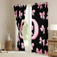 thumbnail image 3 of Castle Fairy Alphabet Bowknot Black Out Curtains,Pink Bow Curtains Pack of 2 (42x63 Each),Monogrammed Letter Bedroom Curtains,Luxury Girls Bedroom Decor, 3 of 6