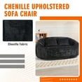 thumbnail image 6 of 59''W Chenille Loveseat Sofa Small Couch Oversized Bean Bag Chair, Modern Lounge Loveseat Sofa with 2 Pillows,Bean Bag Couch Floor Lazy Sofa for Living Room Bedroom Apartment (Black), 6 of 7