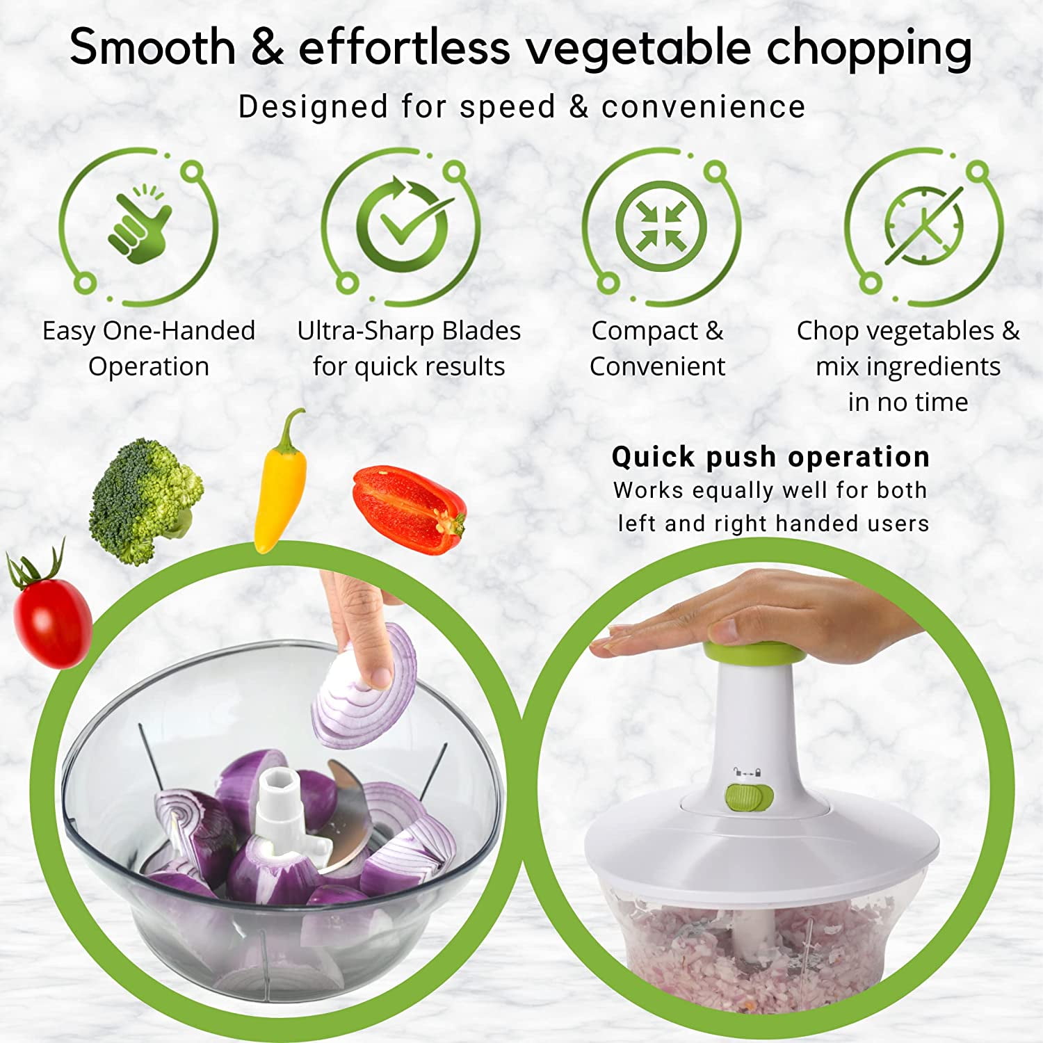 Brieftons Express Manual Food Chopper: 6.8-Cup, Hand Chopper Vegetable  Cutter to Chop Veggies, Fruits, Herbs, Garlic Onion Chopper for Salsa,  Salad, Pesto, Hummus, Guacamole, Coleslaw, Indian Cooking White - 6.8 Cup 