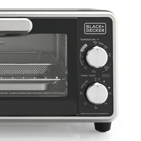 Black Decker Crisp ‘N Bake PRO Stainless Steel 4-Slice Air Fryer Toaster Oven