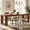 Brown, variant on Fnova 86.6" Modern Dining Table for 8 People, Farmhouse Rectangular Narrow Extra Long Kitchen Table with Pedestal Base, Heavy Duty Dinner Table for Dining Room, Kitchen, Living Room