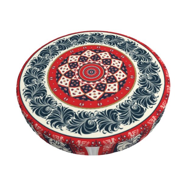 Disketp Round Design Funda Redonda para Taburete, Funda de Cojín para Silla de Bar Suave y Elástica-14 inch