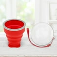 thumbnail image 4 of Unique Bargains 1 Pc Collapsible Cups Portable Folding Cup with Wrist Strap Folded Height 2.5cm Camping Water Cup 200ml Bright Red, 4 of 5