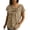 Khaki, variant on Women's Bow Tie V Neck Short Sleeve Blouse Casual Linen Tunic Tops Summer Outfit Loose Fit Flowy Work Office Streetwear Vacation Khaki L