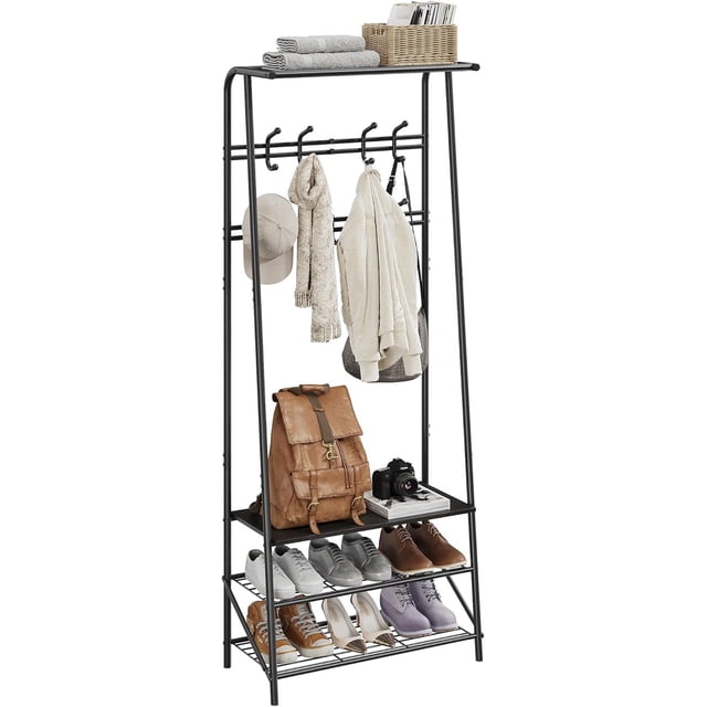 COZONY Hall Tree Entryway Bench with Storage, Wood-Look Metal Frame