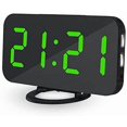 thumbnail image 1 of Reloj Despertador Digital Moderno LED Ultradelgado con Función de Repetición y Ajuste de Hora - con Cargador de Teléfono - Verde, 1 of 5