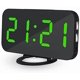thumbnail image 1 of Reloj Despertador Digital Moderno LED Ultradelgado con Función de Repetición y Ajuste de Hora - con Cargador de Teléfono - Verde, 1 of 5