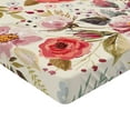 thumbnail image 2 of Ambesonne Colorful Fitted Sheet, Abstract Flowers Roses, Queen Size, Multicolor, 2 of 3