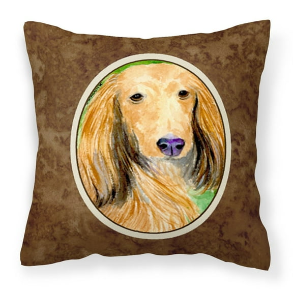 Caroline's Treasures SS8790PW1414 Dachshund Fabric Decorative Pillow, 14Hx14W, multicolor