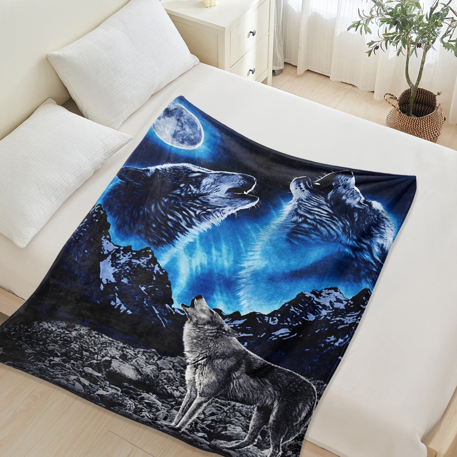 Fleece Blanket for Bed & Sofa - Soft Printed Throw Blanket, Fuzzy Blankets & Throws 50x60 Inches