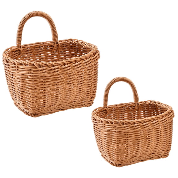 PAMINGONO 2-Pack Large Woven Hanging Kitchen Baskets for Storage, Decorative Display, and Stylish Home Organizer