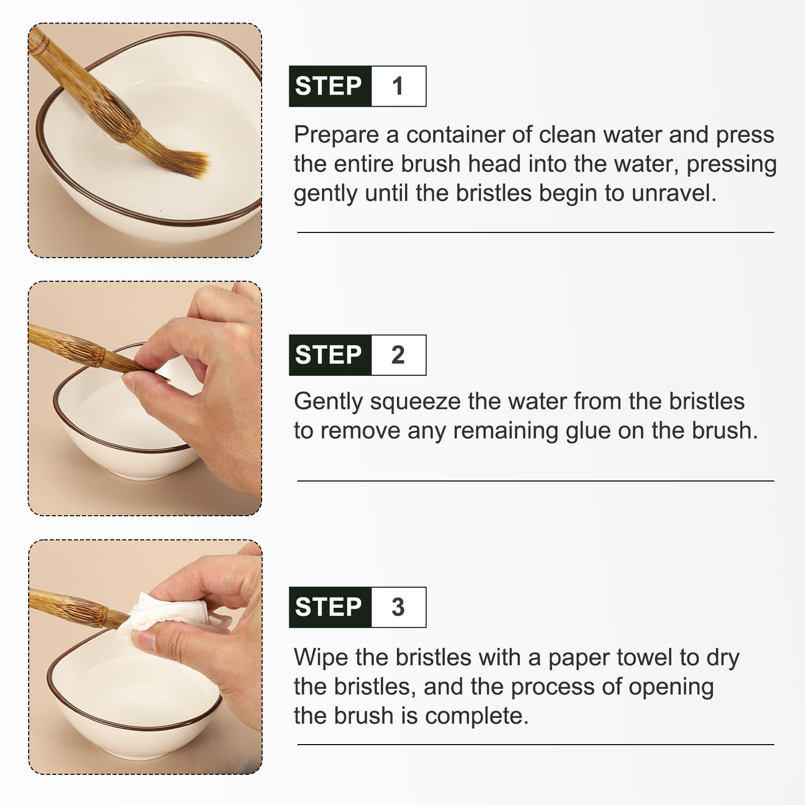 Uxcell Calligraphy Brush, Animal Hair Chinese Calligraphy Pen Ink Writing Brush Set for Watercolor, 4 Pcs