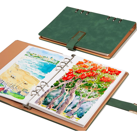 Lightwish Watercolor Sketchbook, 100% Cotton Hot Pressed 140lb/300gsm 9.25 x 6.3'' 20 Sheets Watercolor Paper for Artists, Students