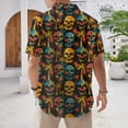 thumbnail image 6 of jowamay Skull Hawaiian Shirt for Men Palm Tree Skull Casual Button Down Tropical Shirts Summer Tops for Daily Wear, 6 of 8