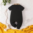 thumbnail image 5 of GZEFJRQM Baby Girl Button Romper kids Fall Short Sleeve Rompers Newborn Casual Solid Bodysuit Little Girl Overall Jumpsuit Outfits, 5 of 7