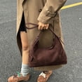 thumbnail image 4 of HUISZJ Shoulder Bag PU Leather Travel Handbag Large Capacity Messenger Purse for Women Work Shopping Travel (Coffee), 4 of 10