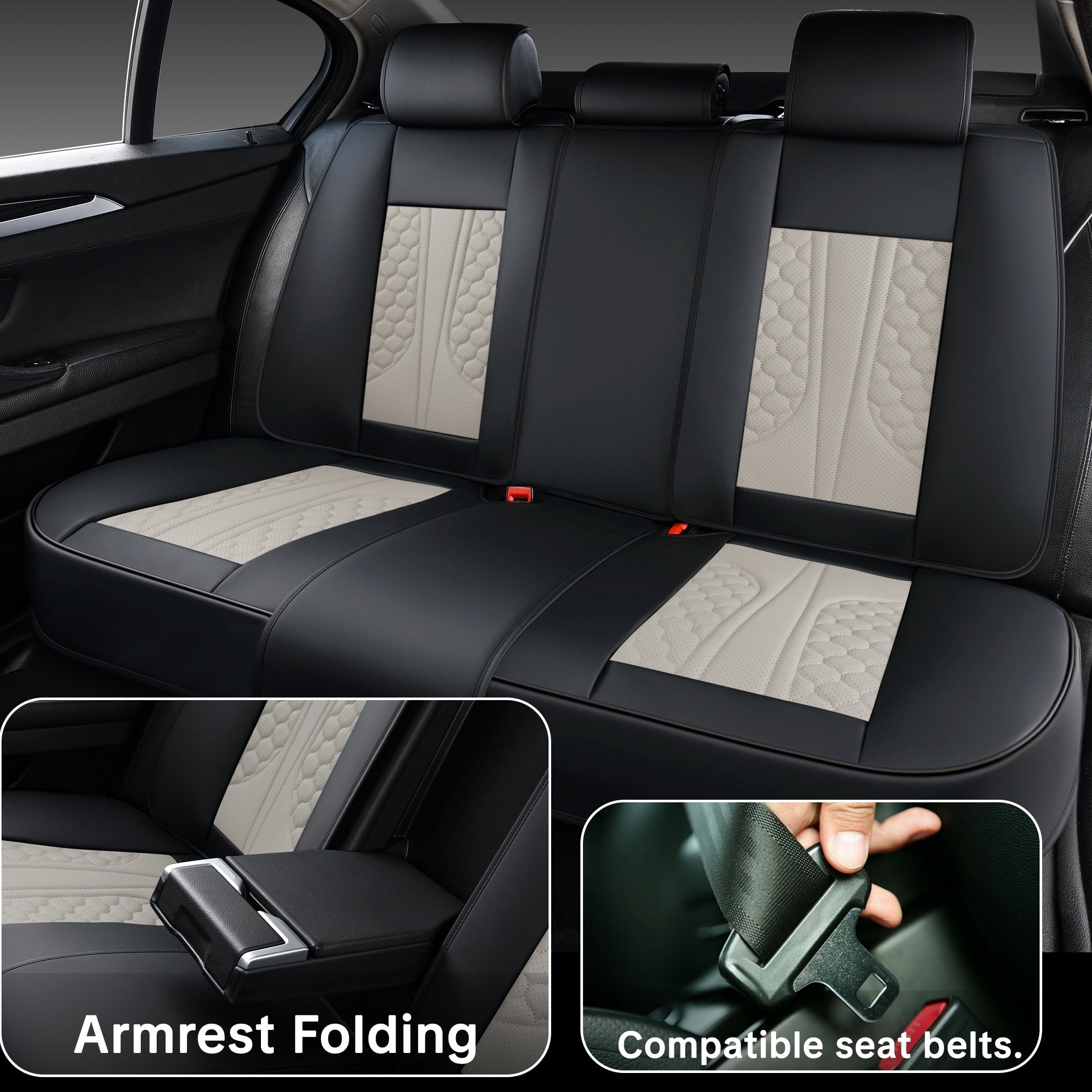 Suitable For 99% Of Universal Car Seat Covers, Made Of Pu Leather, With Four Layers Of Anti-Slip Measures, Easy To Install, And Suitable For All Seasons.