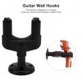 3Pcs Guitar Wall Hooks Plastic Black Universal Mounting Brackets Stands for Ukulele Bass