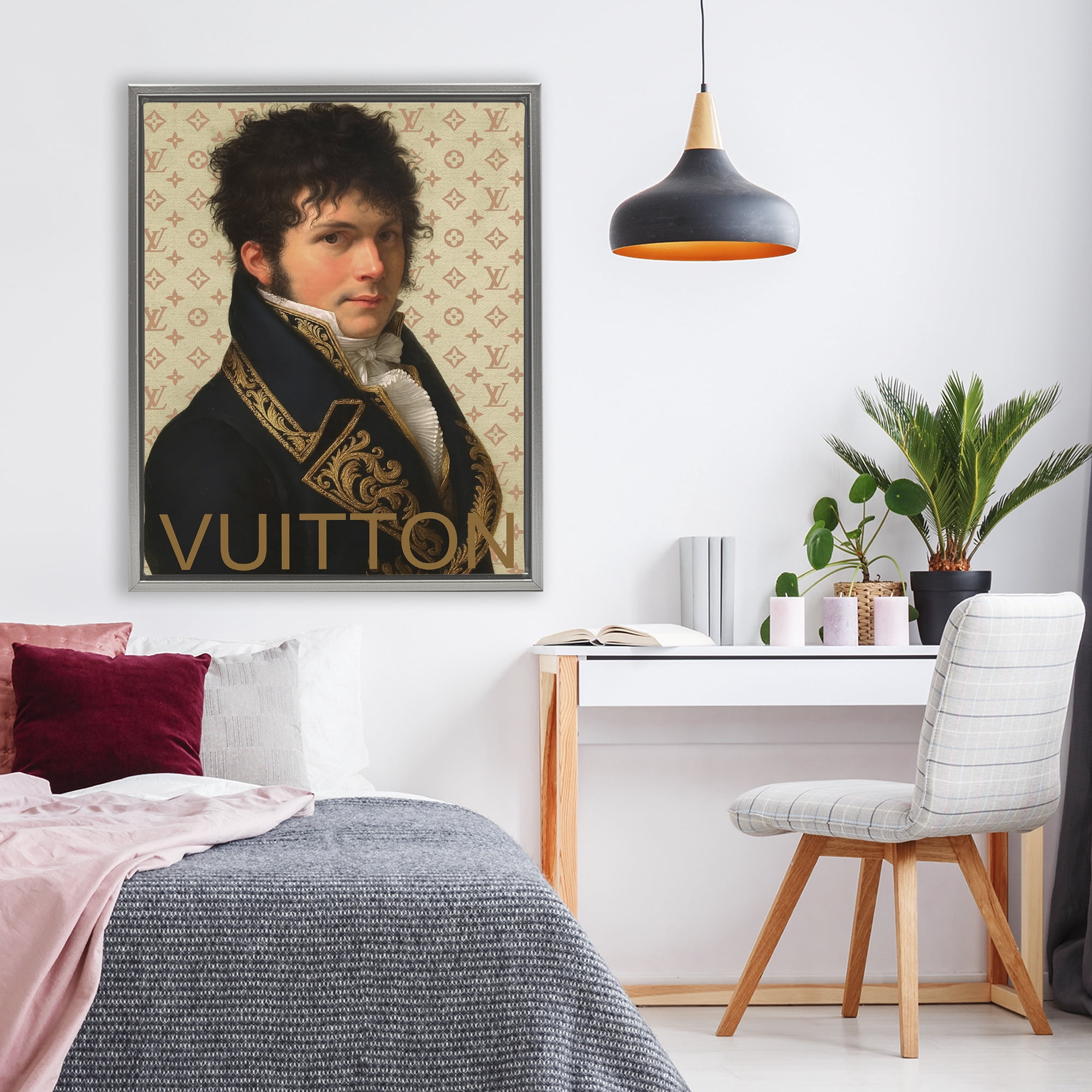 Stupell Industries Glam Gentleman In Spring Gray Framed Floater Canvas Wall Art, design by Grotto Studios