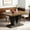 Brown & Black, variant on Demi Bonn 47" Farmhouse Dining Table, Wood Rectangular Kitchen Table with Duty Pedestal for Dining Room, Home Office, Living Room Furniture, White & Brown