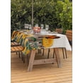 thumbnail image 3 of Outdoor Tablecloth with Umbrella Hole for Patio/Picnic/Party/Camping, Summer Sunflowers Waterproof Table Cloth Rectangle Table Cover Washable, Rustic Floral Fence Farmhouse Butterflies (60"x 120"), 3 of 9