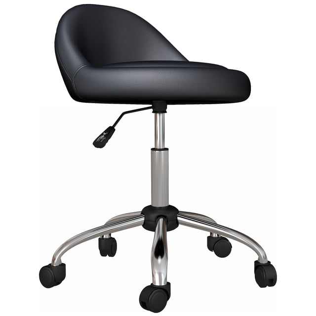 HOMCOM Salon Stool Adjustable Swivel Massage Spa Beauty Stool Black