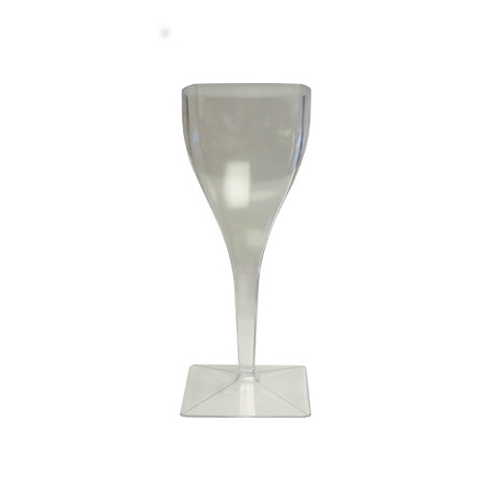 clear plastic wine goblets