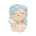 thumbnail image 2 of Macetas con cara de niña, soporte para bonsái, jarrón artesanal, escultura decorativa de resina coleccionable de dibujos animados, maceta de resina, 8x7x11cm, 2 of 8