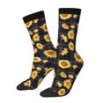 thumbnail image 1 of Fotbe Royal Blue Plaid Sunflower Calcetas Largas con Estampado para Hombre y Mujer – Calcetas de Compresión Transpirables y Elásticas, Viajar y Uso Diario Talla 5-11, 1 of 6