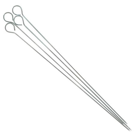 Mr Bar-B-Q 4 Piece Chrome BBQ Skewers 15" Inch Long Easy To Clean 02002YA