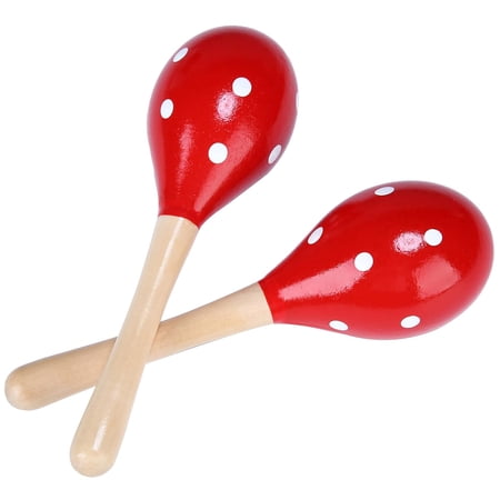 Maracas, Wooden Rumba Shaker Rattle Hand Percussion Musical Instrument for Adults Kids, Set of 2