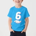 thumbnail image 2 of HVOBBTY T-shirt Décontracté à Manches Courtes Respirant pour Tout-Petits, T-shirt Imprimé à Manches Courtes Col Rond Manches Courtes Décontracté Polyvalent pour Enfants Bleu, 7-8 Ans, 2 of 4