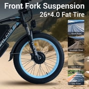 5000W Peak Dual Motor Electric Bike, 60V 25AH AWD Ebike for Adults, 21-Speeds 45MPH 26 Fat Tire Electric Dirt Bicycle for Mountain Snow Off-Road