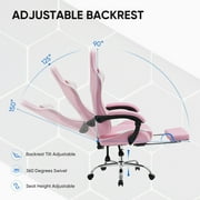 EDX Ergonomic Gaming Chair High Back Office Chair with Lumbar Support and Adjustable Armrests Swivel Racing Chair, Pink and White